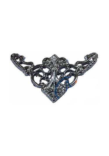 Dekoratif Köşe Süsü, Köşelik - Küçük, 19x34mm, Nikel, 100 Adet Ahşap