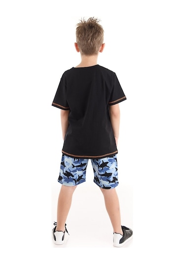 Denokids Mushi Köpekbalığı Kamo Erkek Çocuk T-Shirt Şort Takım Çok Renkli