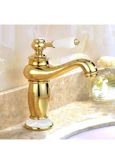Fause Rustik Lavabo Bataryası Vintage Altın Klb100-G