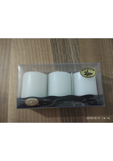 3'Lü Kokusuz Bozkurt Silindir Mum 5*7Cm (346655471)