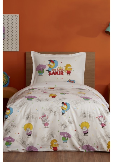 Karaca Home X Kral Şakir En Kral Şakir Tek Kişilik Nevresim Takımı Beyaz