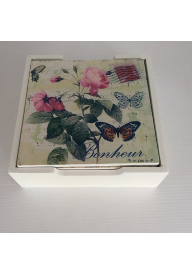 Kare 6'lı Bardak Altlığı Çok Renkli