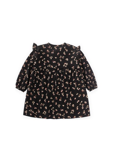 Desenli Mevsimlik Elbise 1-7 Yaş Siyah Siyah