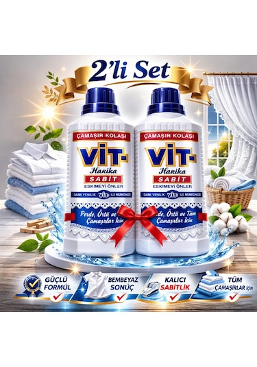Vit - Çamaşır Kolası 500 Ml Perde Örtü Ve Tüm Çamaşırlarda Eskimeyi Önler 500 ML