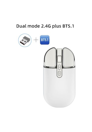 Geeksen Kablosuz T600 Mouse: 2.4g+bluetooth, Sessiz Tasarım, Şarj Edilebilir 500mah Pil, Uv Kaplama Diğer