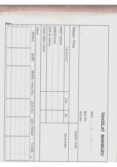 Dilman Tahsilat Makbuzu Otokopili 12 Li Paket