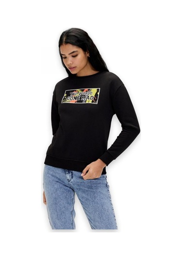 Bad Bear 24.04.12.002 Re-carina Crewneck Sweat Siyah Unisex Sweatshirt Siyah