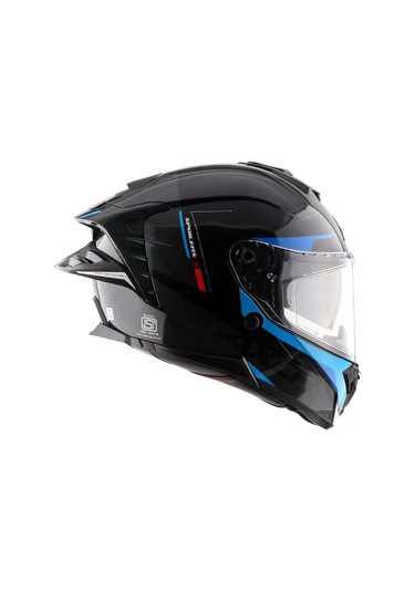 Axor Brutale Kryptıc Full Face Kapalı Kask Parlak Mavi - Siyah