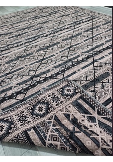 Savan Dokuma Halı Örtüsü 4m² 170 240 Kale Siyah&pudra Diğer