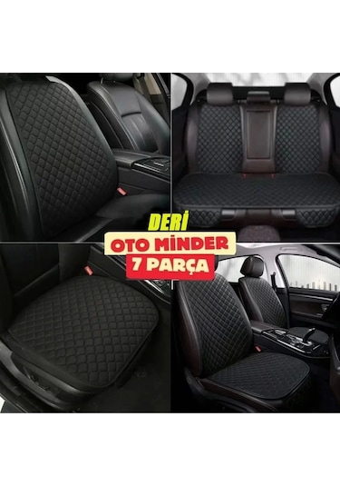 Kia Rio Koltuk Deri Minderi 7 Parça Ön Ve Arka Oturak Sırt Dayama Minder Siyah-siyah