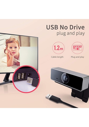 1080p Mikrofonlu Tam Hd Web Kamerası, Usb Akıllı Bilgisayar Kamerası, Tak Ve Çalma, Sosyal Video İçin Sürücüsüz, Canlı Akış, Uzaktan Eğitim