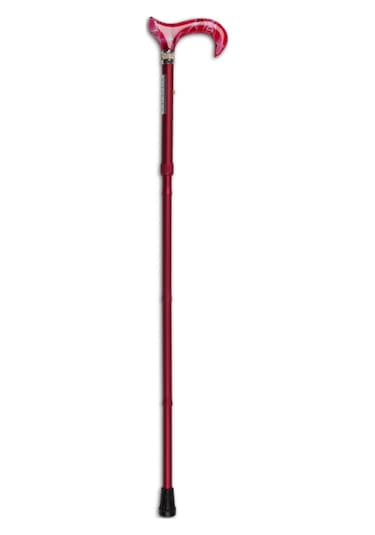 Taşlı Katlanır Baston Kırmızı / Red