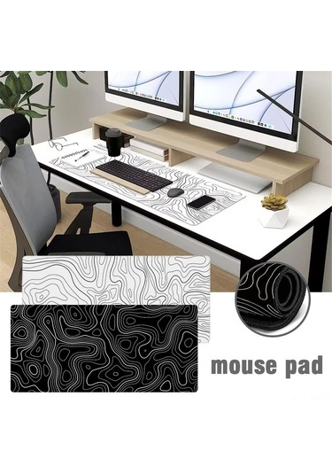 Skycity Doğal Kauçuk Fare垫ı - 300x800x2mm Yumuşak Esnek, Anti Kayma Tabanı, Hassas Kenar Kilidi, Bilgisayar Masası İçin Ergonomik Oyun Ve Çalışma Padı - Çizgili Desen 24