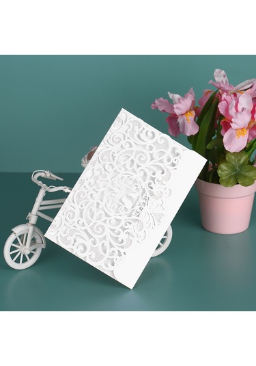 Mufunye 20 Adet/takım Düğün Davetiye Kartı Kapağı İnci Kağıt Lazer Kesim Kuş Desenli Davetiye Kartları Düğün Yıldönümü Malzemeleri--beyaz