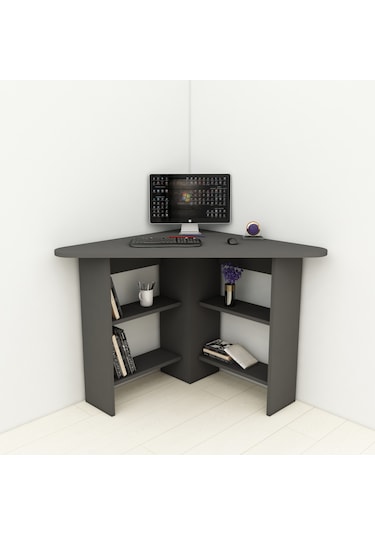 Arnetti Köşe Çalışma Masası Corner Ofis Masası Antrasit