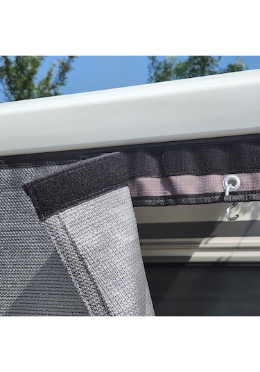 2k 150x80cm Karavan Tentesi Önü Askılı Cepli Ön Gölgelik