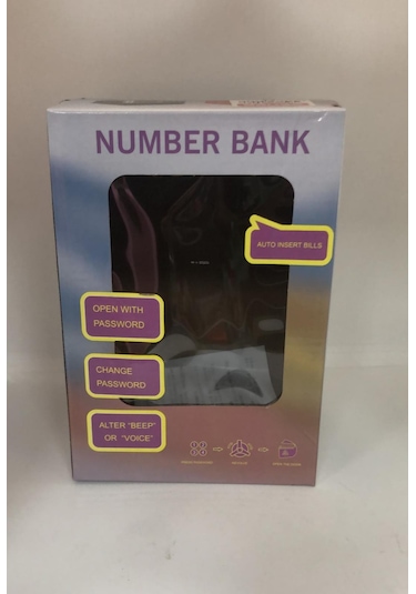 Pembe Renk Atm Şifreli Otomatik Kağıt Para Alan Kasa Kumbara