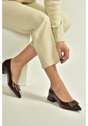 Fox Shoes V820371160 Kahverengi Rustik Kalın Topuklu Kadın Ayakkabı Kahverengi