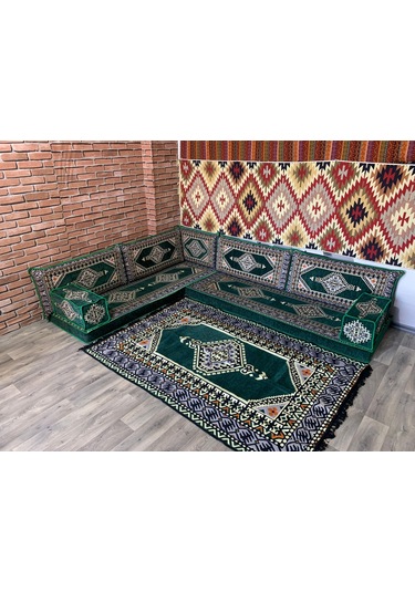 Coton Şark Köşesi Saraylı Desen Minder Takımı 10 Parça