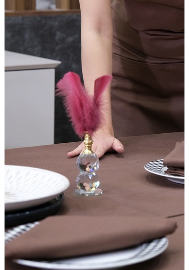 Dream Kumaş Peçete Modelleri Leke Tutmaz Kumaş Peçete Çeyiz Seti 6lı Paket Kahverengi