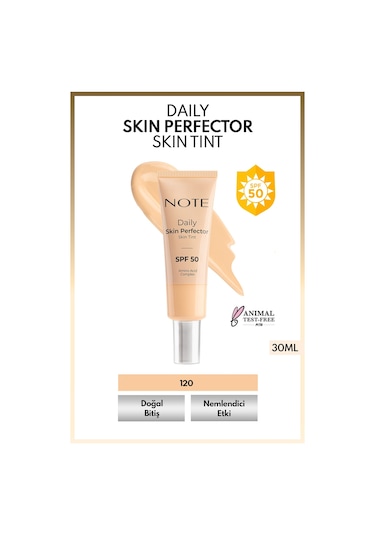 Note Cosmetics Daily Skin Perfector Skin Tint Spf 50 Ton Eşitleyici Doğal Bitişli Renkli Nemlendirici - 120