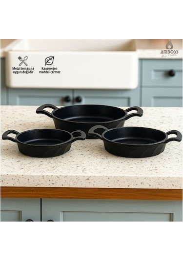 Amboss Vento 3 Parça Döküm Sahan Seti 18-20-22 cm