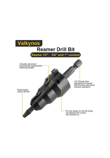 Dancemonkey Dayanıklı Emt Boru Eğeleme Aleti - Hızlı Delme Çözümü 1/2, 3/4, 1 İnç Borular İçin