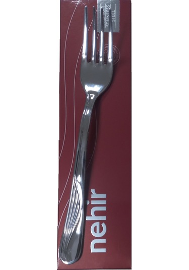 Nehir Kuşkanadı Sade 12 Adet Yemek Çatalı Düzine Gümüş