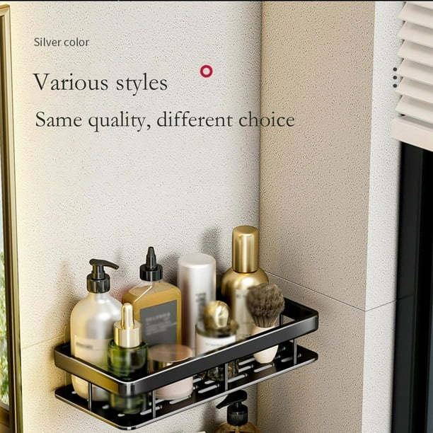 Yunboo Siyah Uzay Alüminyum Duvar Rakusu - Delme Yok Kurulum, Kuru Tutma, Mutfak/banyo Çok Amaçlı Depolama Siyah