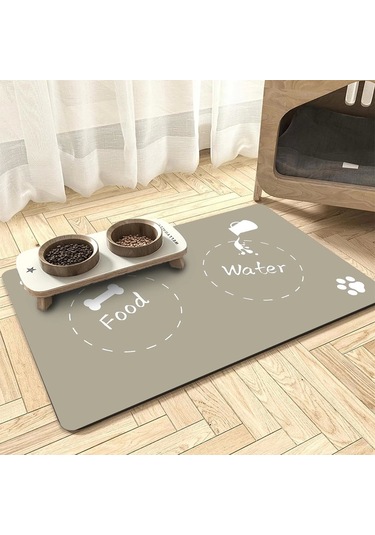Matgo Pati Food Water Krem Evcil Hayvan Beslenme Matı Mama Paspası 50 x 70 CM