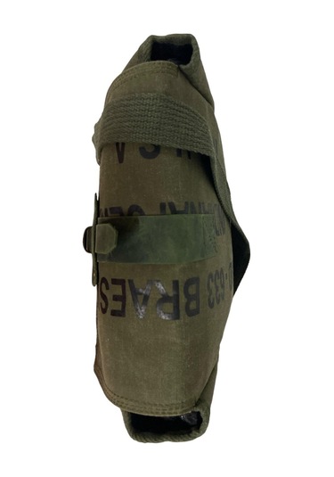 Vintage Baskılı Su Geçirmez Kanvas Deri Unisex Postacı Omuz Çantası 29 Cm X 30 Cm Haki