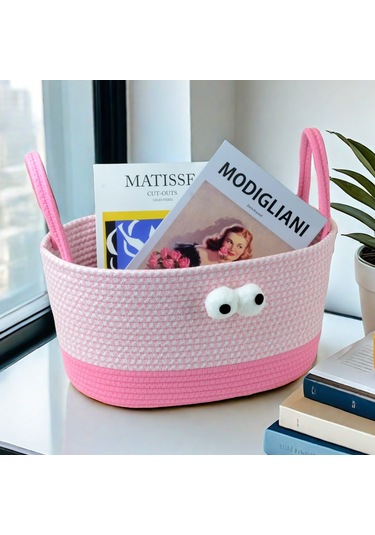 Yystore Depolama Sepeti W201-3305 Karikatür Pamuk İpliği Örgü Muhtelif Depolama
