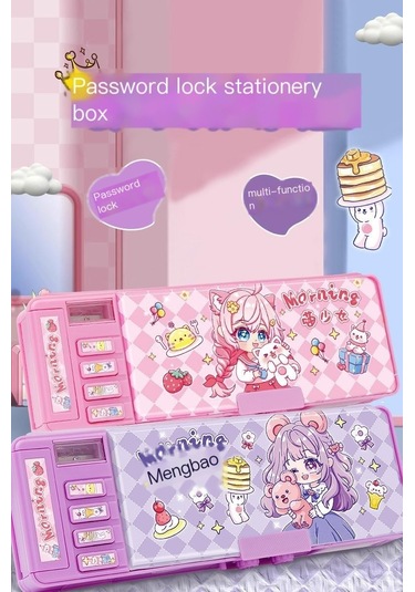 Çok Fonksiyonlu Şifreli Kilit Kırtasiye Kutusu Öğrenci Kalem