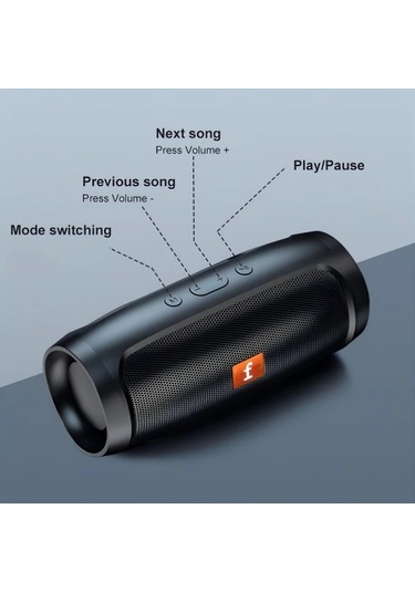 Willowhaven Kırmızı Ebaineng Taşınabilir Kablosuz Hoparlör, Stereo Ses, Usb-c Şarj