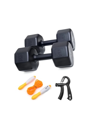 Ps Spor 6 Kg Dambıl X2 Adet 12 Kg Sayaçlı Ayarlanabilir El Yayı + Sayaçlı Atlama Ipi