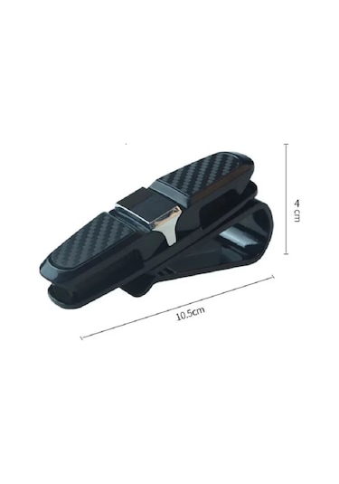 Buffer Araç İçi Güneşliğe Takılan 2'li Gözlük,kart,para Takmalık Aparat Siyah