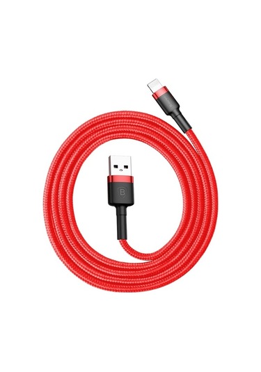 Rogfer Baseus 2.4a 1m Usb'den 8 Pin'e İphone Uyumlu, İpad İçin Yüksek Yoğunluklu Naylon Dokuma Usb Kablosu Kırmızı