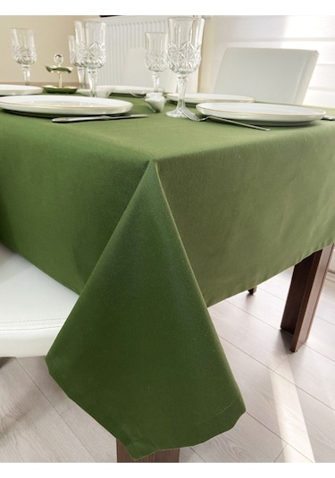 Sıvı Geçirmez Dertsiz Masa Örtüsü Yeşil 13 Parça