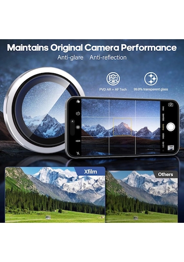 İphone Uyumlu 17 Air Kamera Koruyucu Premium Safir Gece Çekim Destekli Lens Koruma Parlak Temperli Cl