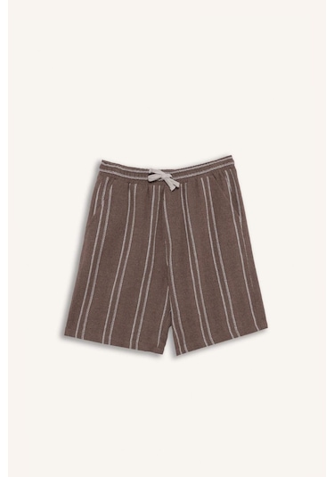 Defacto Regular Fit Jakarlı Bermuda Şort E0809ax25smbn326 Kahve