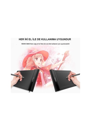 Veikk S640 6 x 4" 8192 Levels 5080 LPI Grafik Tablet + Kalem