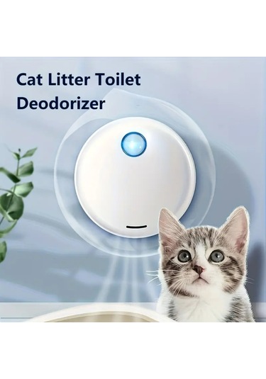 Suofeng Kedi Kumu Kutusuna Uygulanabilir Usb Şarjlı Negatif İyonlu Deodorant, Otomatik Sensörlü Kokusu Giderici, 3000mah Pil, 20db Ultra Sessiz, Mavi Led Işıklı F212