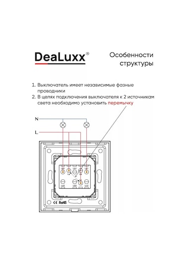 Dealuxx Cam Çerçeveli 2 Tuşlu Anahtar 194480974