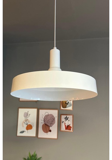 Açe Beyaz Tekli Beyaz Fener Başlık Avize Retro Sarkıt Ofis Showroom Salon Mutfak Avizeleri Beyaz