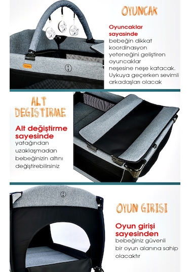 Baby Home Ekonomi Paket 10 In 1 1010 Travel Sistem Bebek Arabası 560 Oyun Parkı Yatak Beşik Ve Mama Sandalyesi