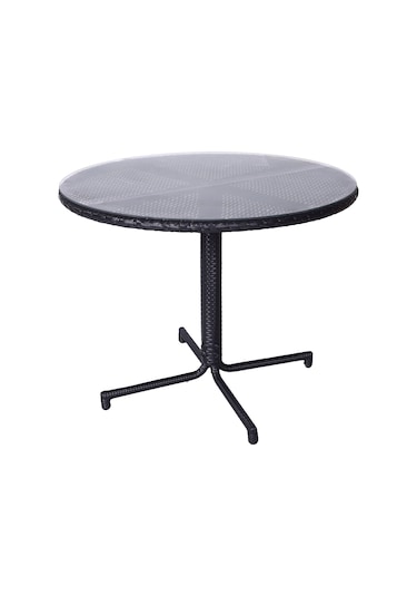 Haba Haba Bahçe Vega Rattan Masa 90*90*74 Siyah