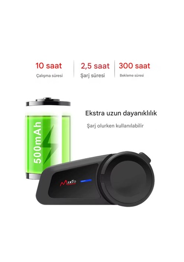 Ultratekno Maxto M2 Su Geçirmez Motosiklet Kask Kulaklık Intercom