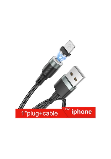 Uslıon 5a Hızlı Şarj Manyetik Kablo Tip-c/micro Usb Led Iphone Uyumlu 14 Xr Samsungaçık2m