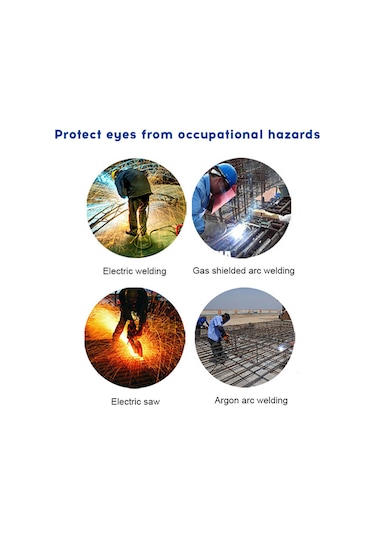 Mufunye Güneş Enerjili Otomatik Dimmable Kaynak Gözlüğü - Işık Ve Uv Koruyucu, Elektrikli Kaynak, Argon Kaynak İçin Siyah