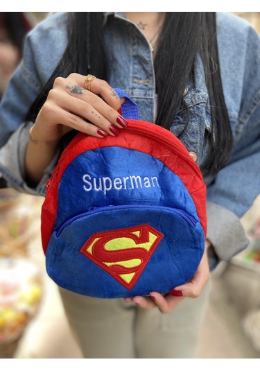 Süperman Tasarımlı 22 Cm Peluş Çanta-2043 Altın